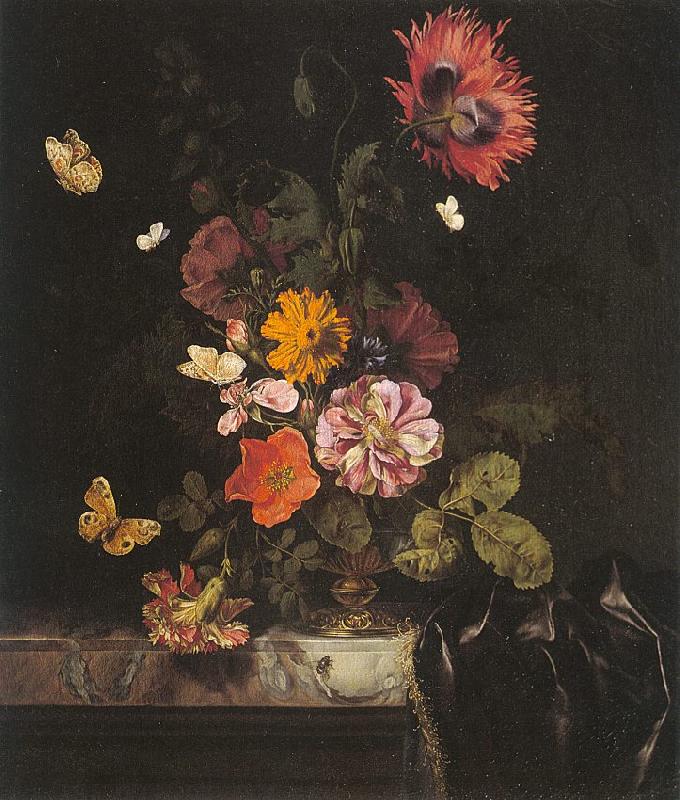 Lachtropius, Nicolaes Flowers in a Gold Vase oil painting picture